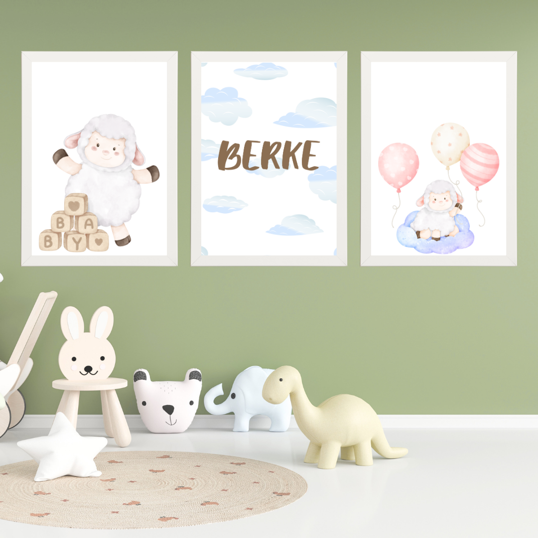 Kuzucuk 3'lü Set Çocuk Odası İsimli Tablo