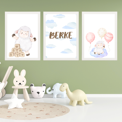 Kuzucuk 3'lü Set Çocuk Odası İsimli Tablo