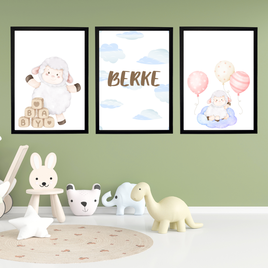 Kuzucuk 3'lü Set Çocuk Odası İsimli Tablo